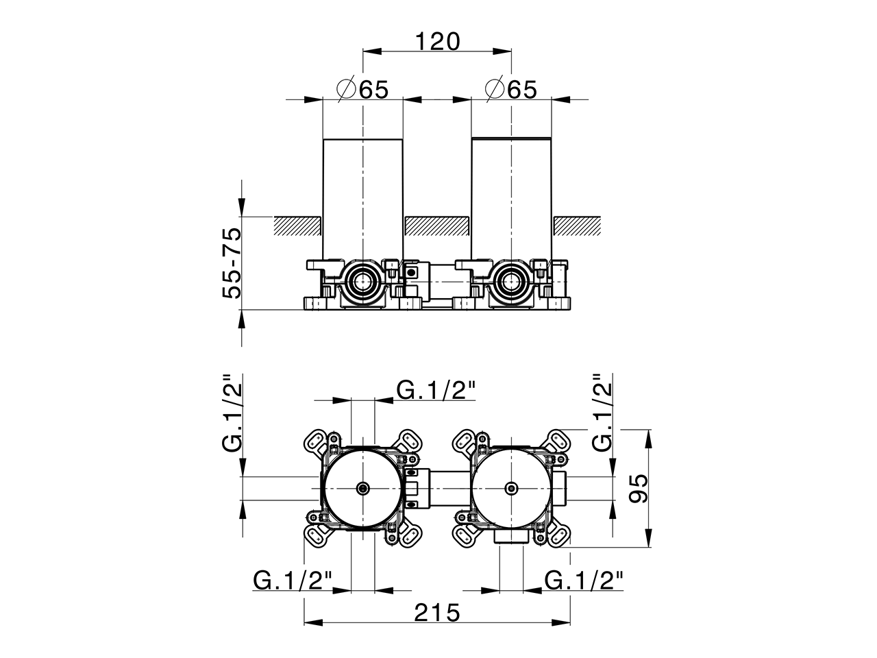 Concealed single lever shower valve CONCEALED_ZA0G73L0 - v1