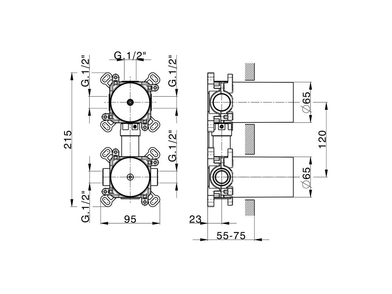 Concealed single lever shower valve CONCEALED_ZA0G73V0 - v1