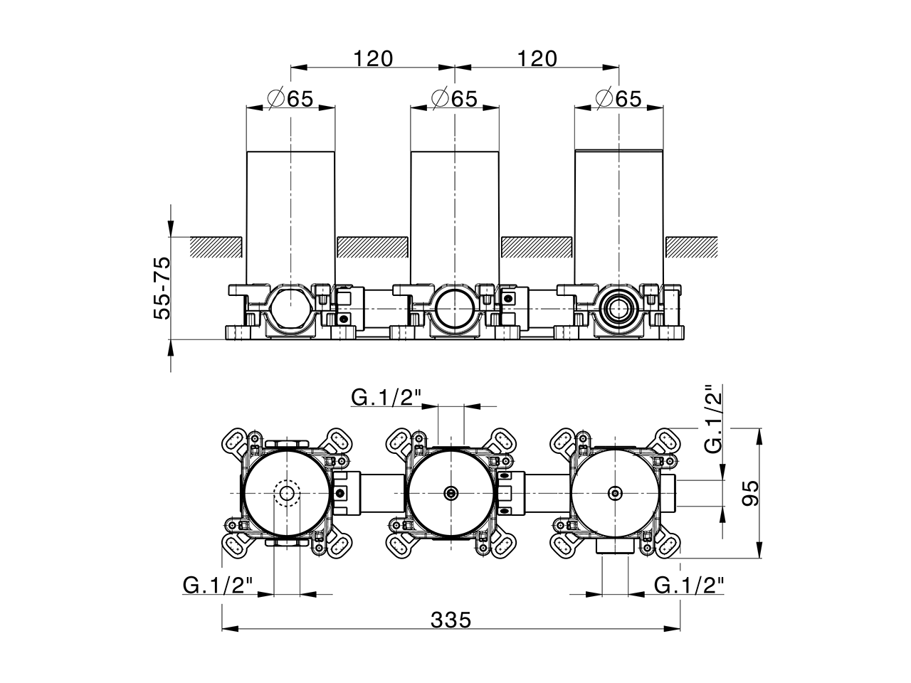 Concealed single lever shower valve CONCEALED_ZA0G81L0 - v1