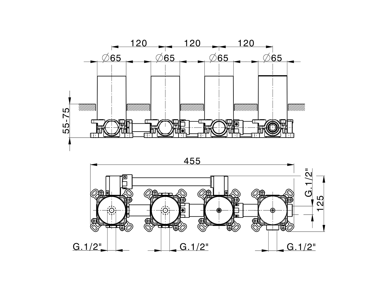 Concealed single lever shower valve CONCEALED_ZA0G82L0 - v1