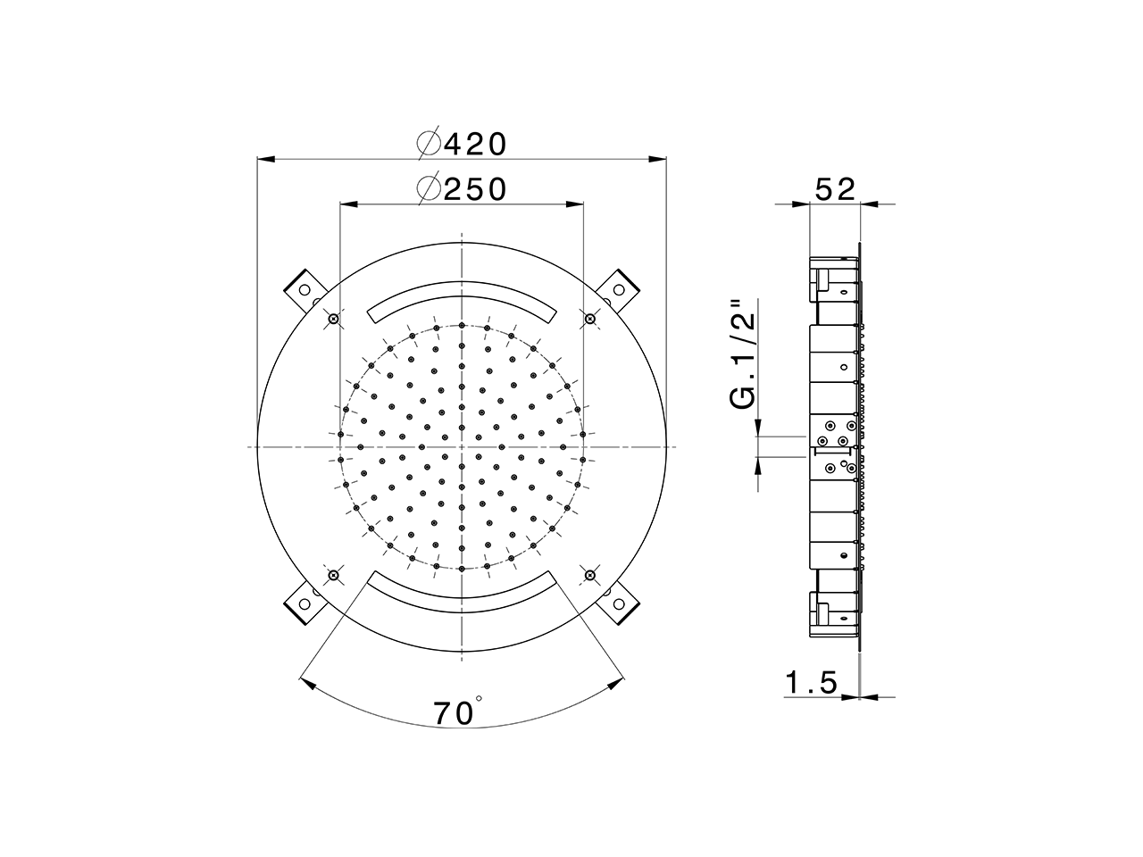 Ø 420 mm Chromotherapy Ceiling showerhead ZEN SHOWER_ZS0C0010 - v1