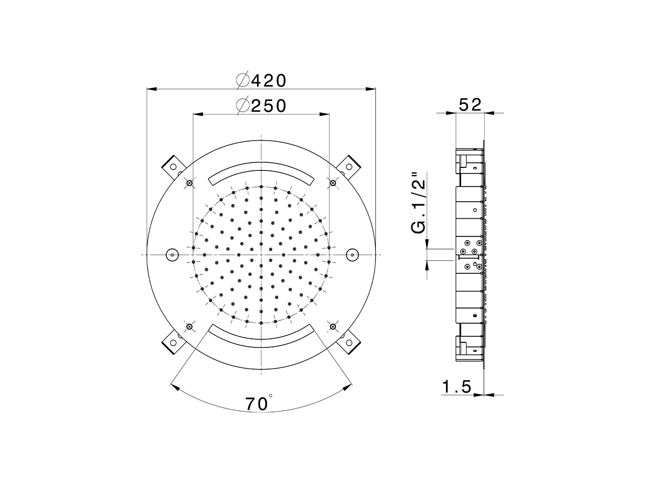 Ø 420 mm Chromotherapy Ceiling showerhead WELLNESS_ZS0C0020 - v1