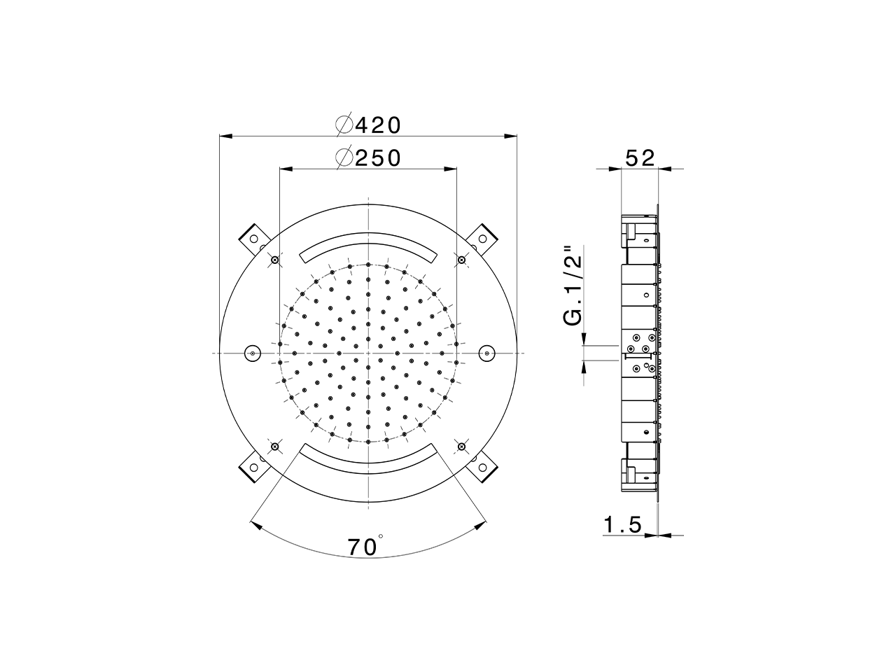 Ø 420 mm Chromotherapy Ceiling showerhead WELLNESS_ZS0C0025 - v1
