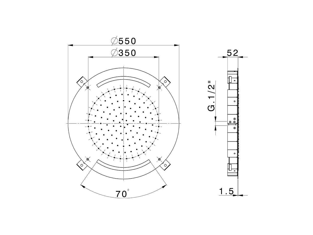 Ø 550 mm Chromotherapy Ceiling showerhead ZEN SHOWER_ZS0C0030 - v1