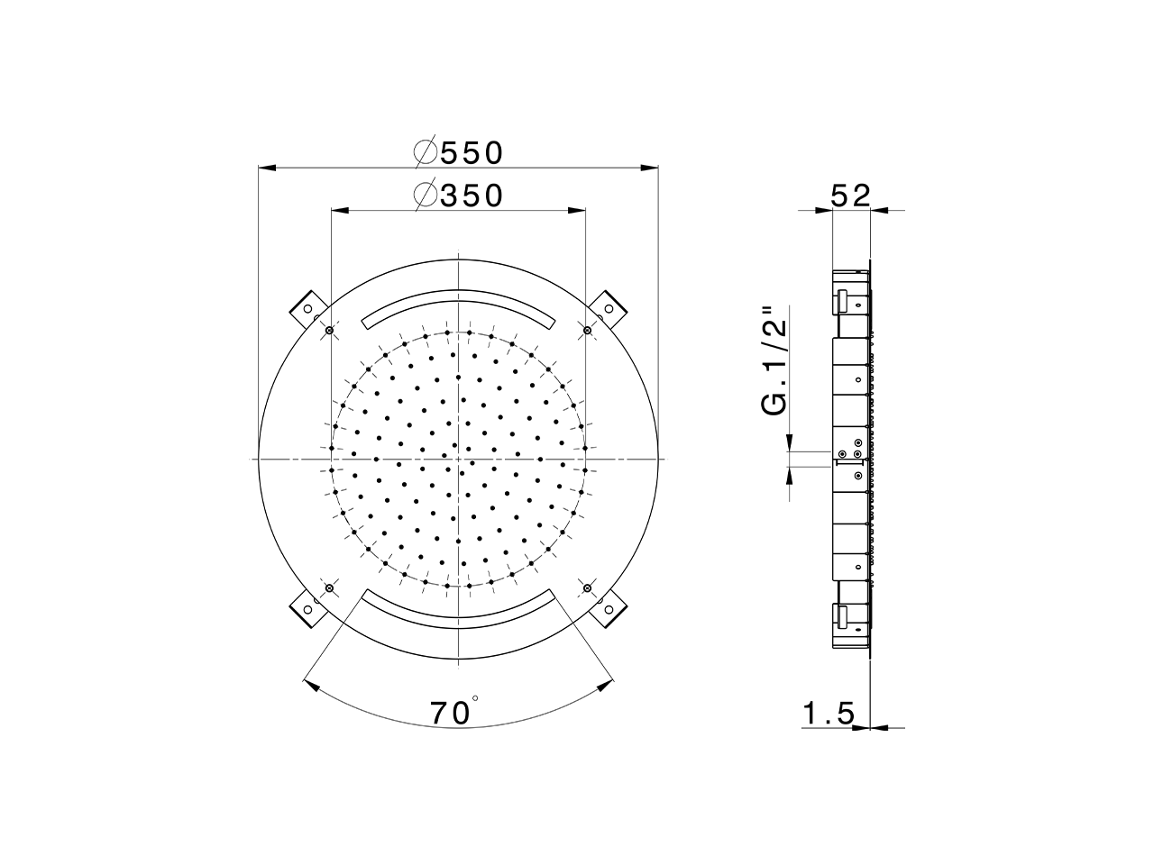 Ø 550 mm Chromotherapy Ceiling showerhead ZEN SHOWER_ZS0C0035 - v1