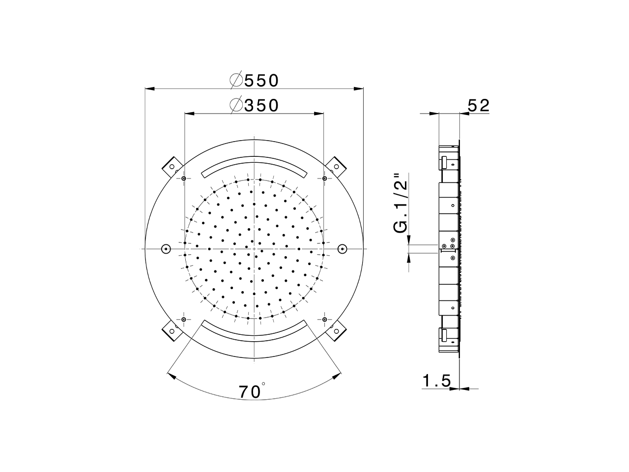Ø 550 mm Chromotherapy Ceiling showerhead WELLNESS_ZS0C0045 - v1