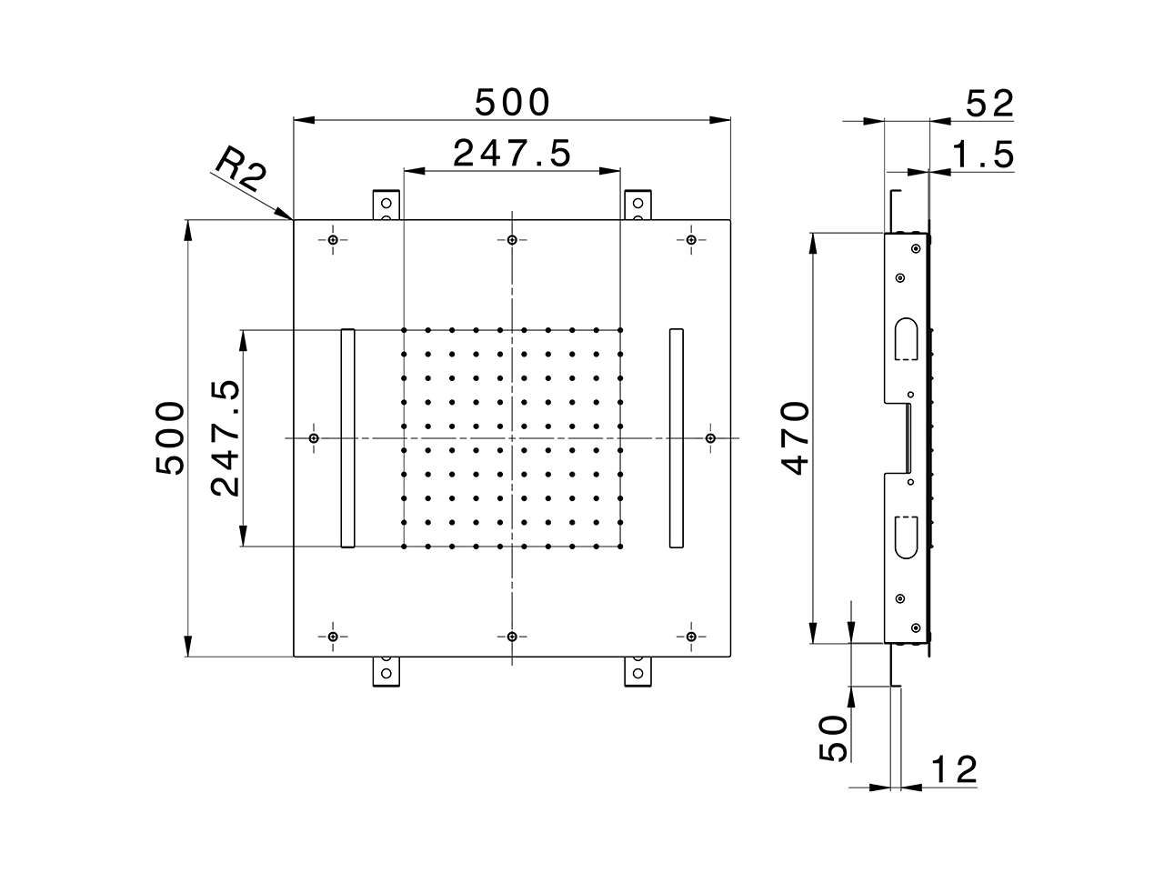 500x500 mm Chromotherapy Ceiling showerhead ZEN SHOWER_ZS0C0070 - v1
