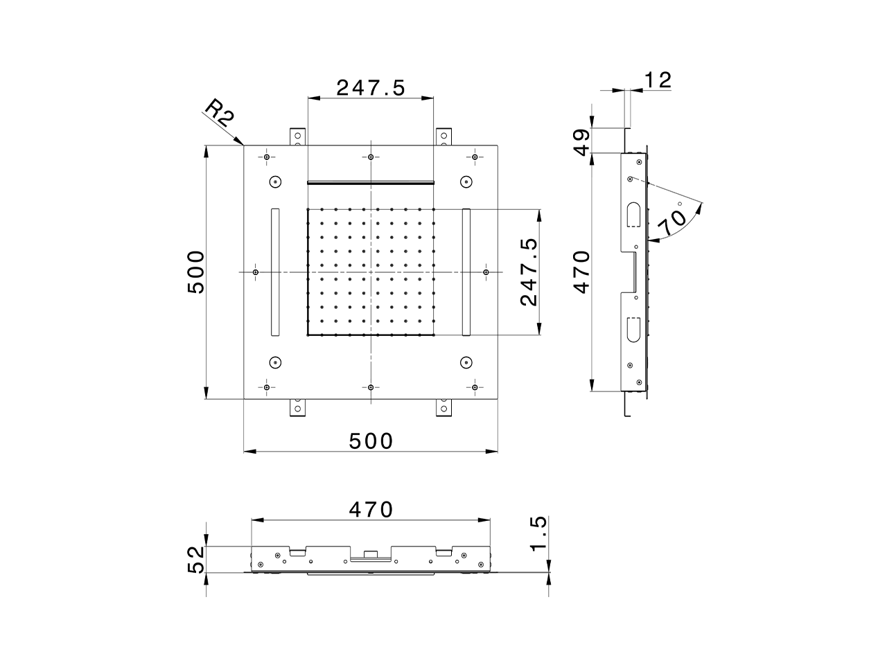 500x500 mm Chromotherapy Ceiling showerhead WELLNESS_ZS0C0080 - v1