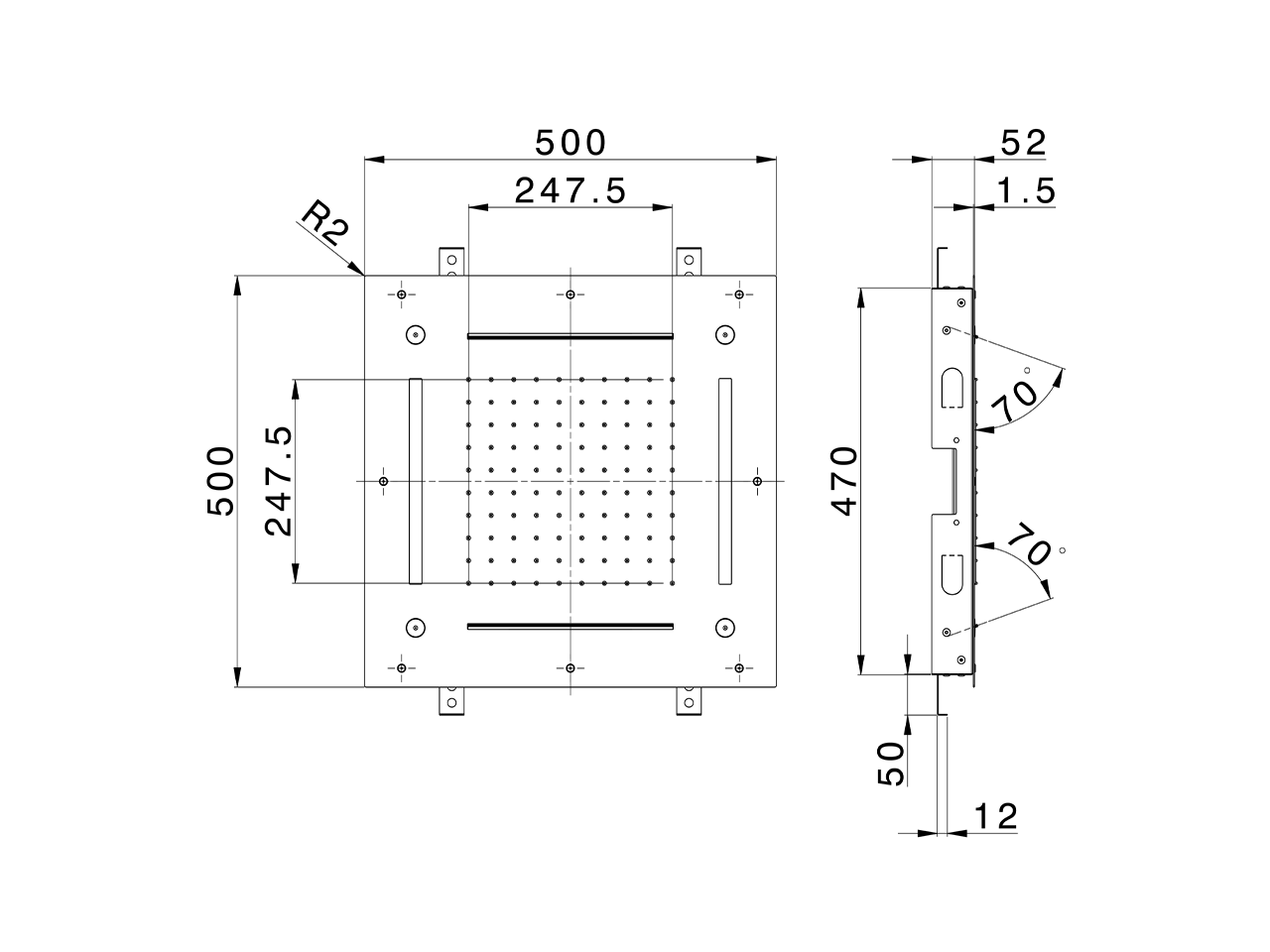 500x500 mm Chromotherapy Ceiling showerhead WELLNESS_ZS0C0095 - v1