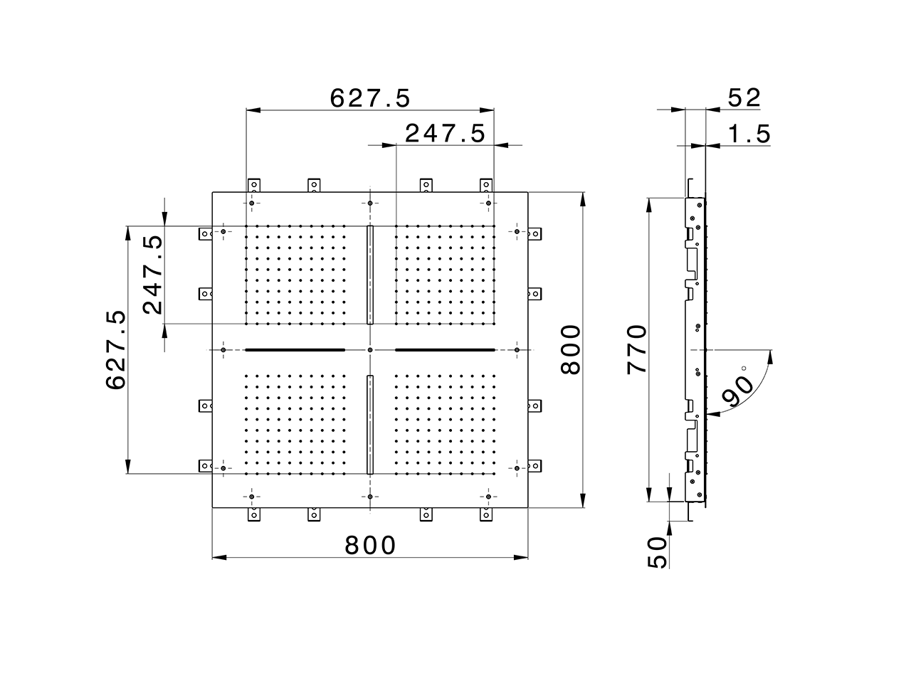 800x800 mm Chromotherapy Ceiling showerhead ZEN SHOWER_ZS0C0100 - v1