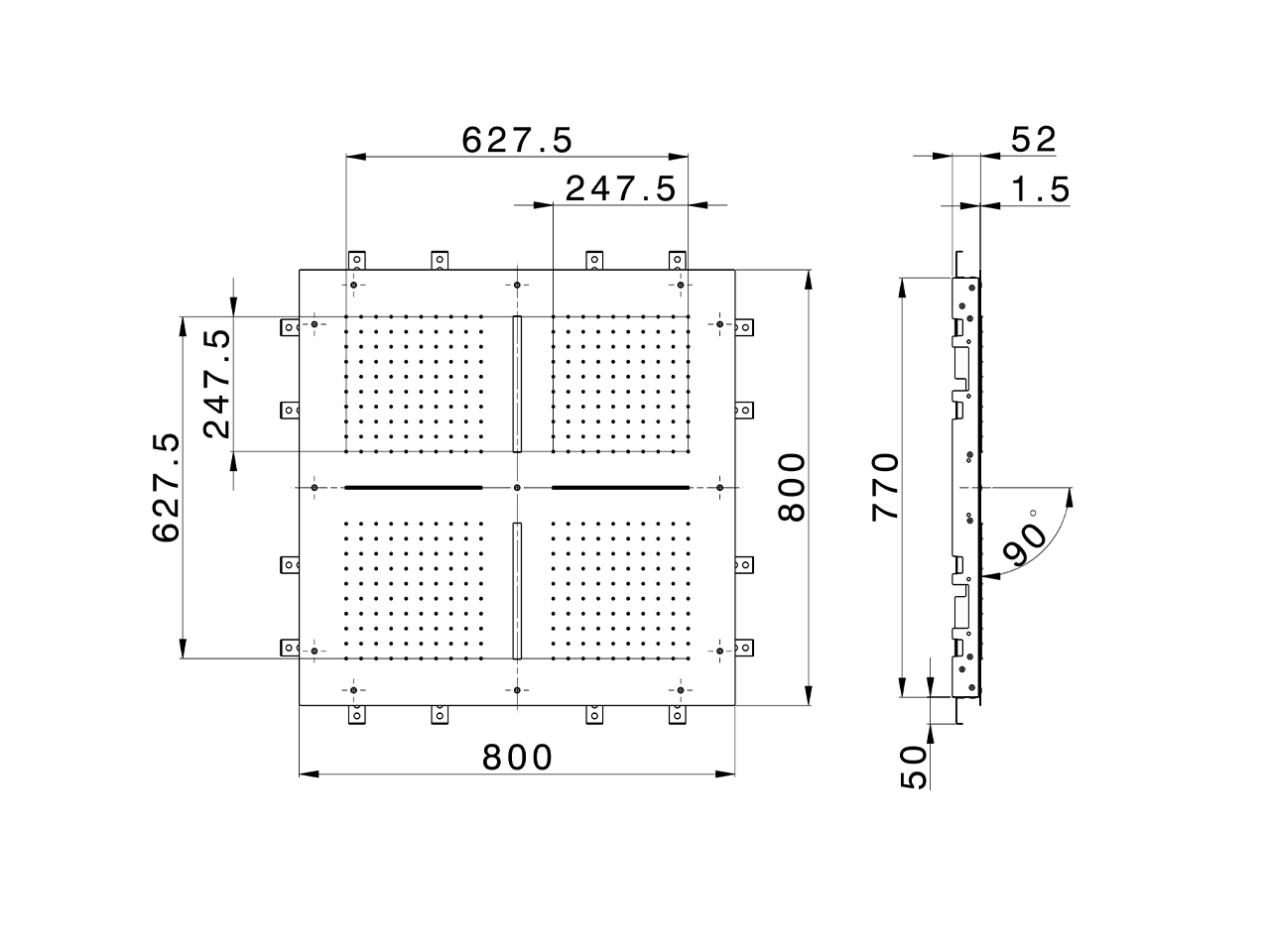 800x800 mm Chromotherapy Ceiling showerhead ZEN SHOWER_ZS0C0105 - v1