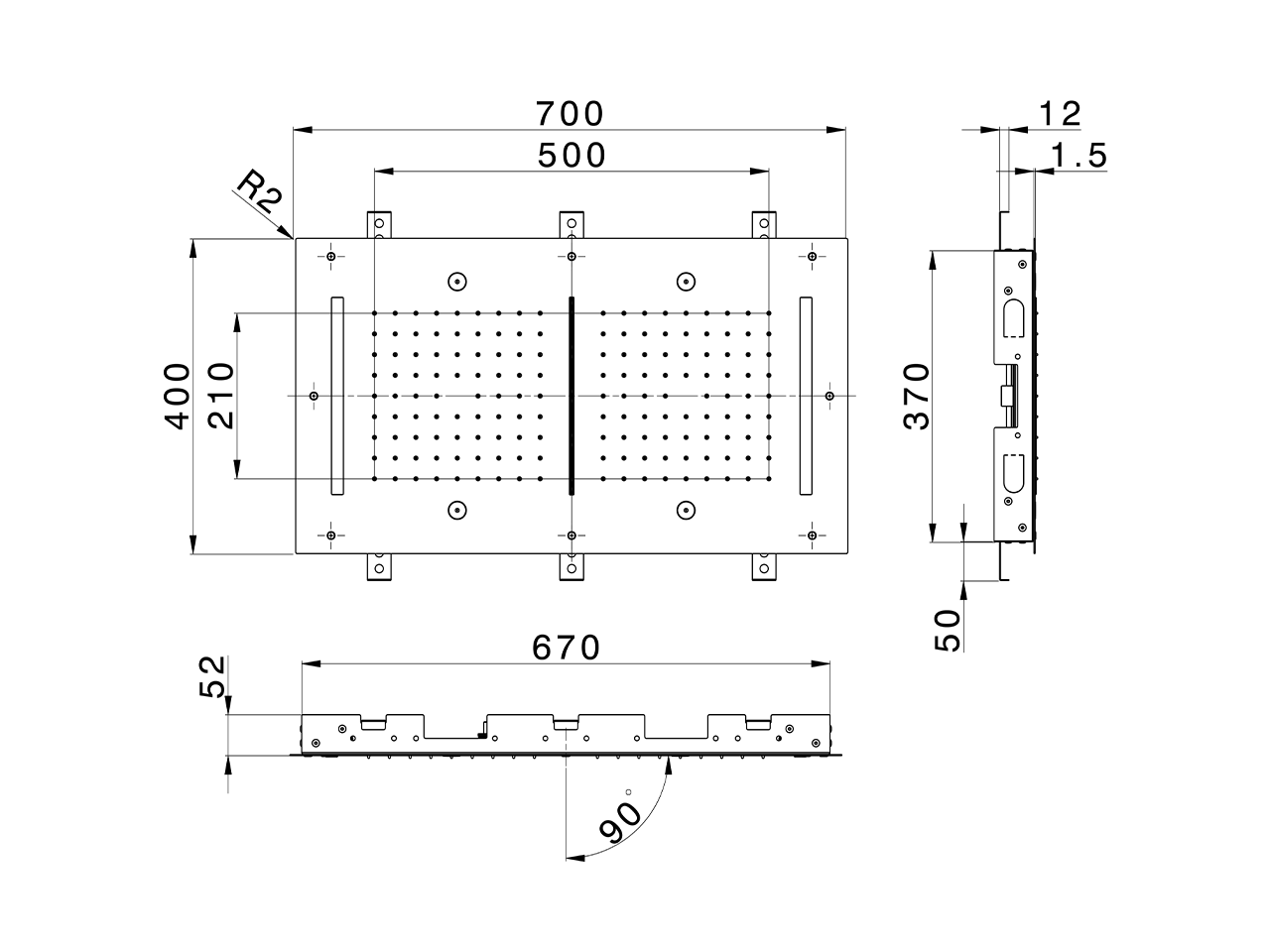 700x400 mm Chromotherapy Ceiling showerhead WELLNESS_ZS0C0125 - v1