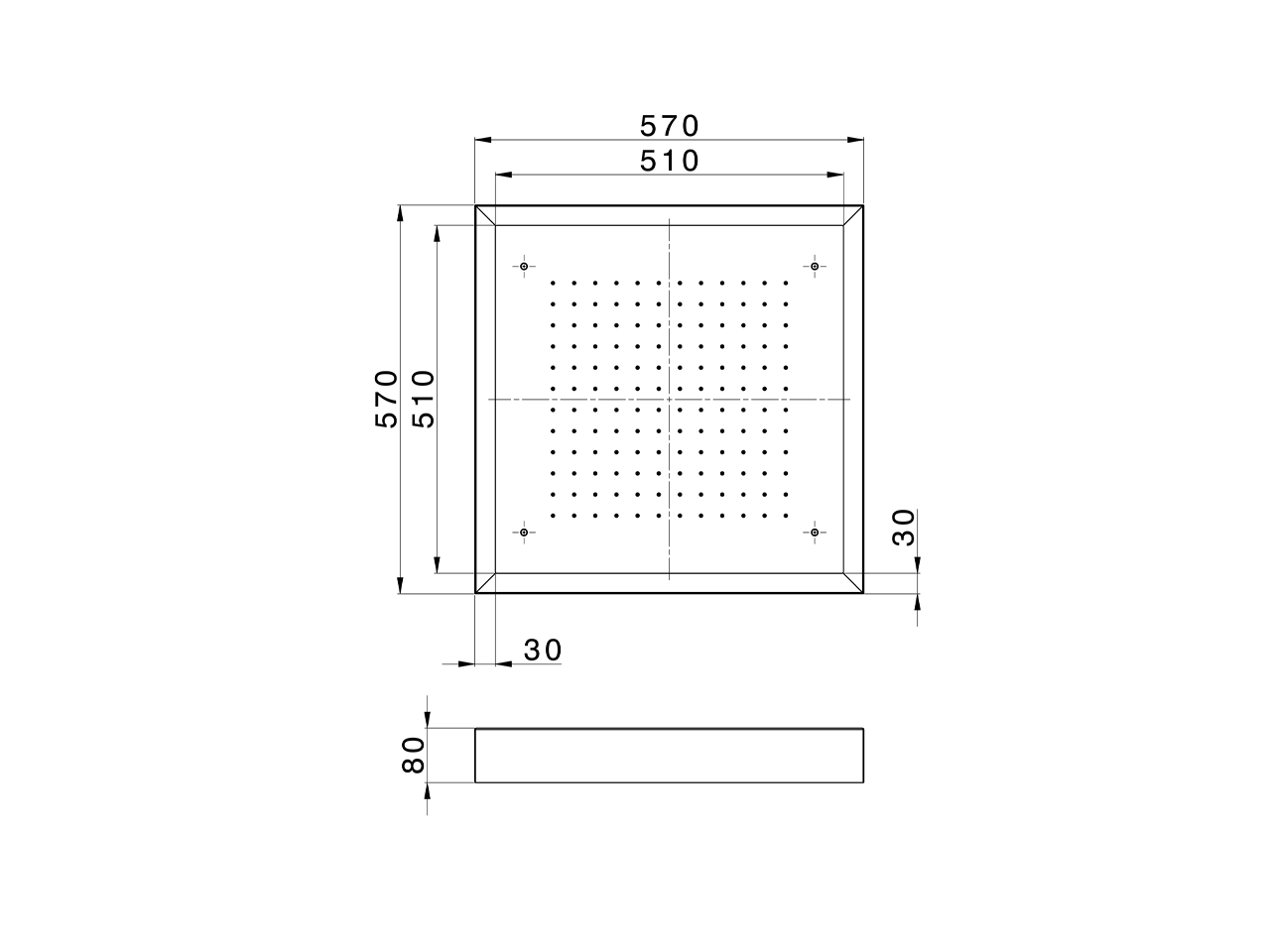 570x570 mm Chromotherapy Ceiling showerhead ZEN SHOWER_ZS0C0130 - v1