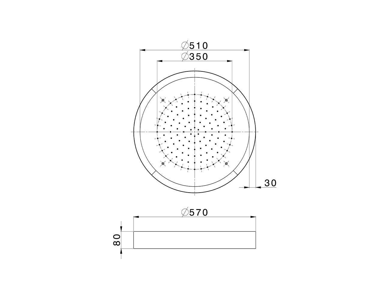 Ø 570 mm Chromotherapy Ceiling showerhead ZEN SHOWER_ZS0C0140 - v1