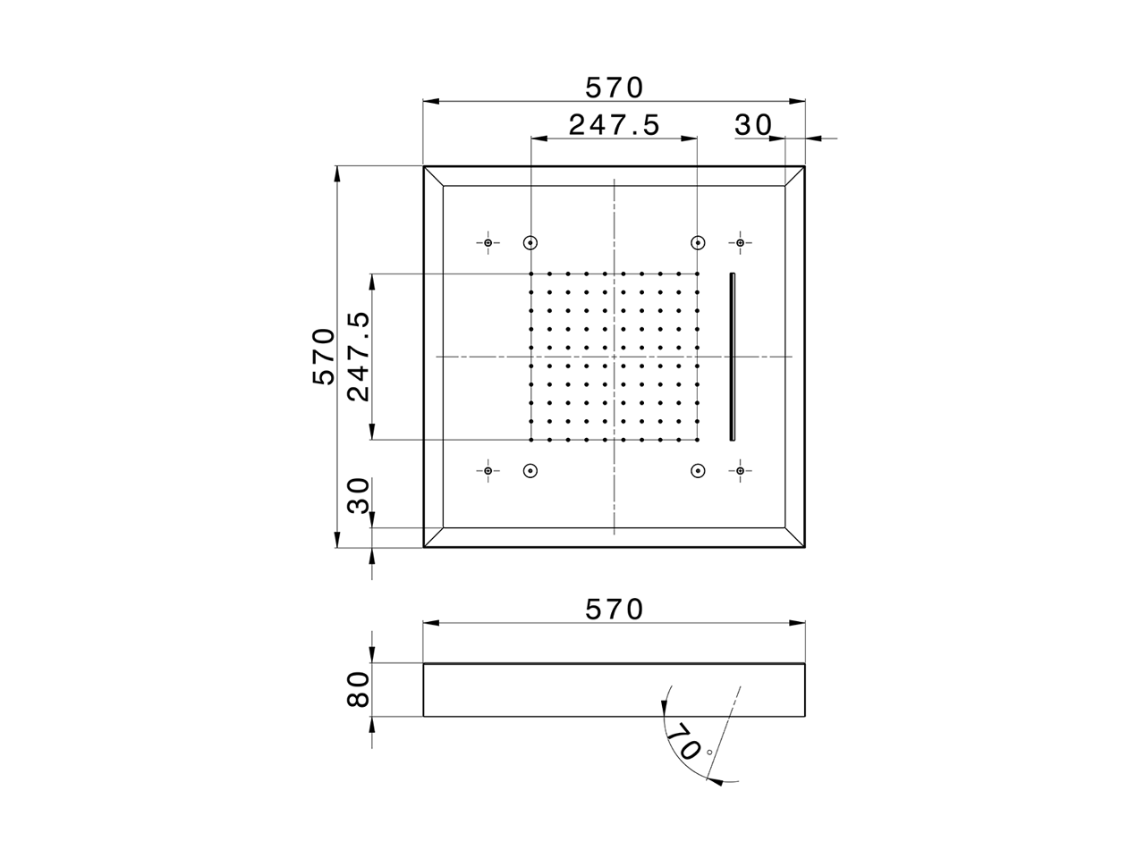 570x570 mm Chromotherapy Ceiling showerhead ZEN SHOWER_ZS0C0160 - v1