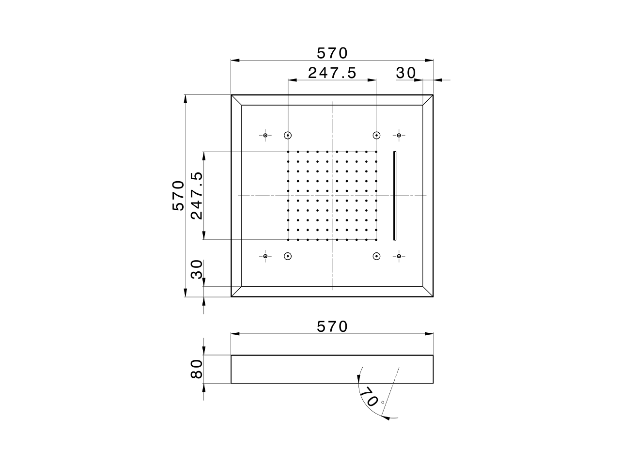 570x570 mm Chromotherapy Ceiling showerhead ZEN SHOWER_ZS0C0165 - v1