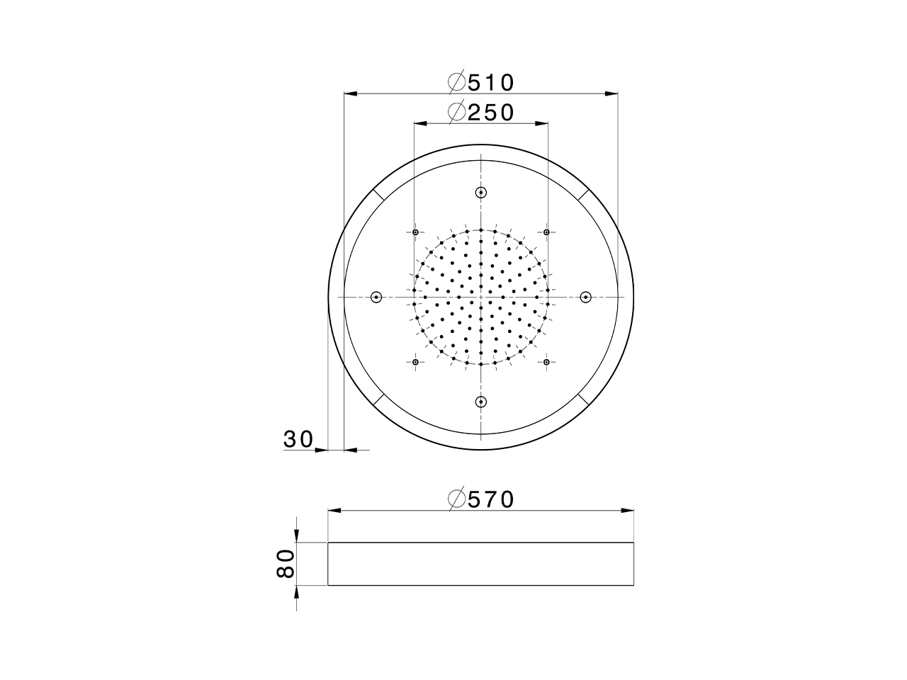 Ø 570 mm Chromotherapy Ceiling showerhead WELLNESS_ZS0C0170 - v1