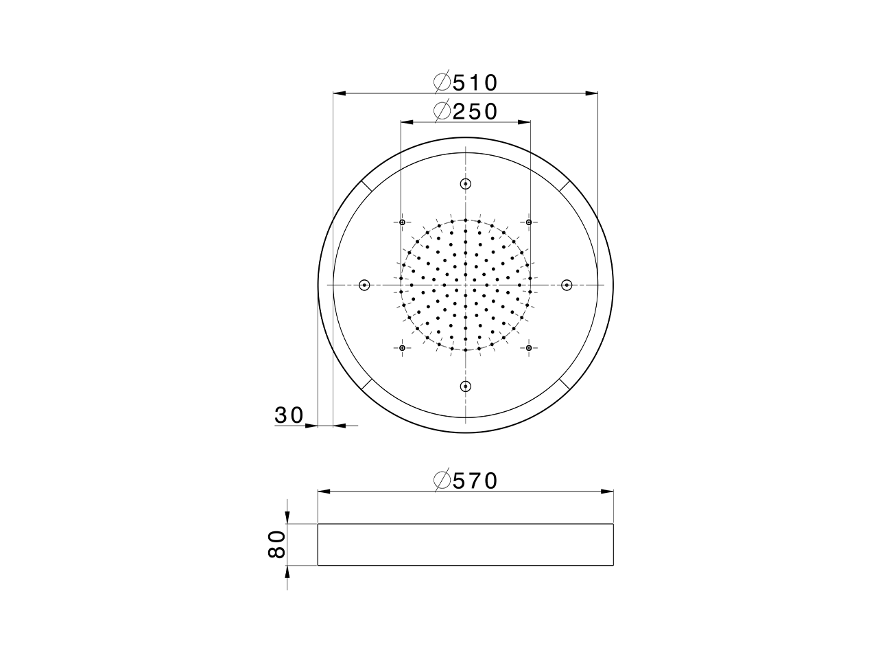 Ø 570 mm Chromotherapy Ceiling showerhead WELLNESS_ZS0C0175 - v1