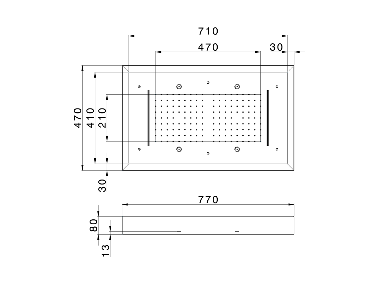 770x470 mm Chromotherapy Ceiling showerhead WELLNESS_ZS0C0180 - v1