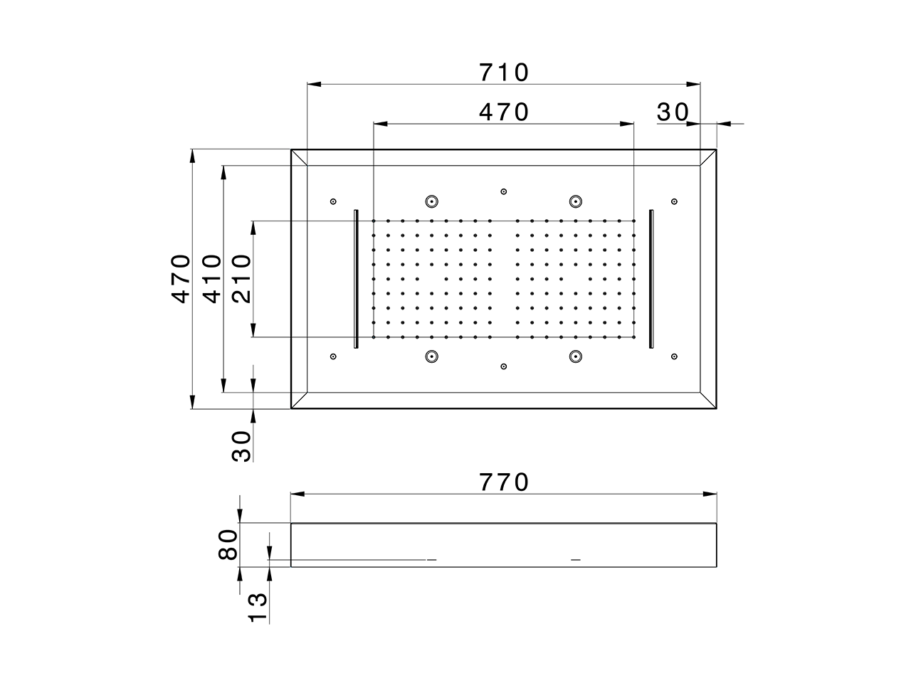 770x470 mm Chromotherapy Ceiling showerhead WELLNESS_ZS0C0185 - v1