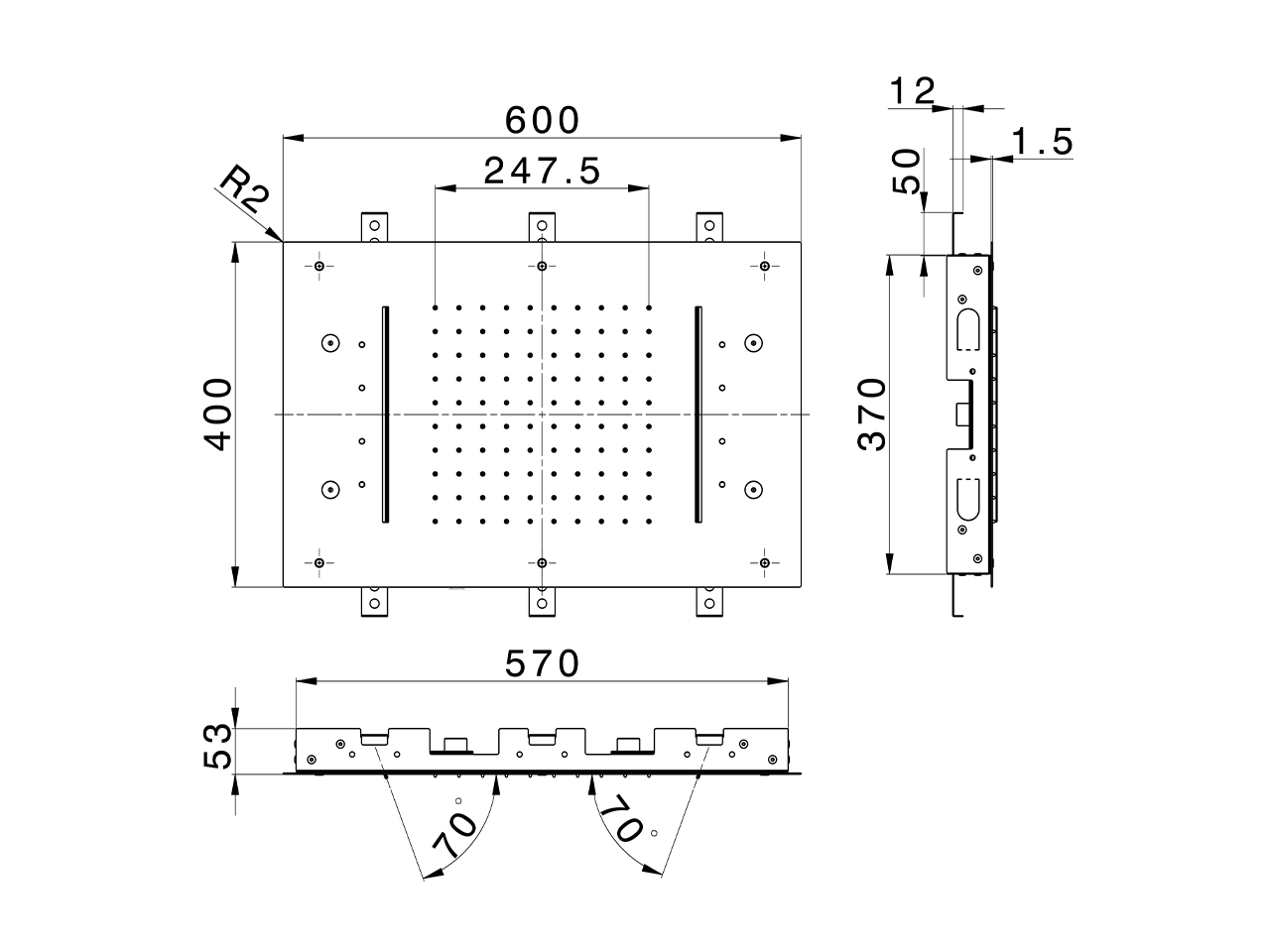 600x400 mm Ceiling showerheads ZEN SHOWER_ZS0C0375 - v1