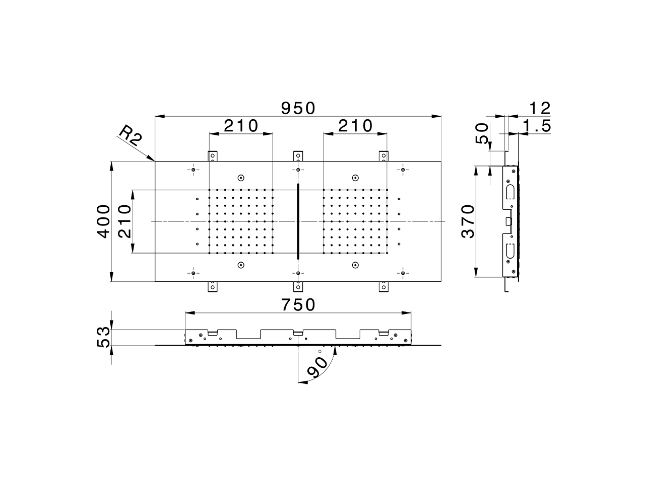 950x400 mm Ceiling showerheads ZEN SHOWER_ZS0C0380 - v1
