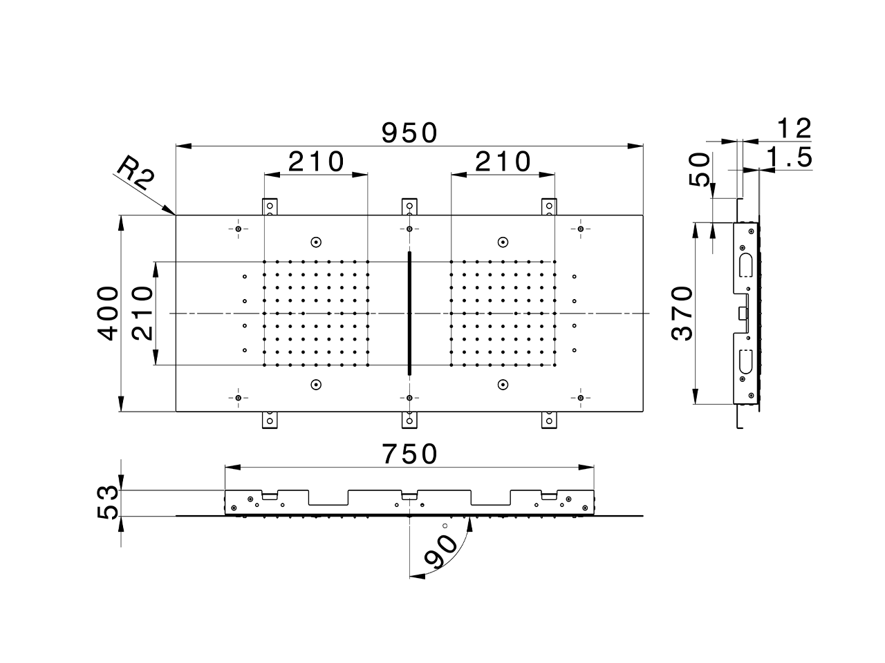 950x400 mm Ceiling showerheads ZEN SHOWER_ZS0C0385 - v1