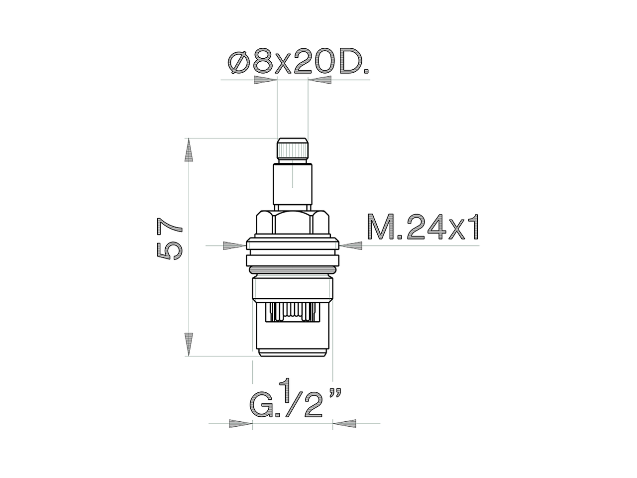 1/2 ceramic headvave - right - 180° SPARE PARTS_ZZ928460 - v1
