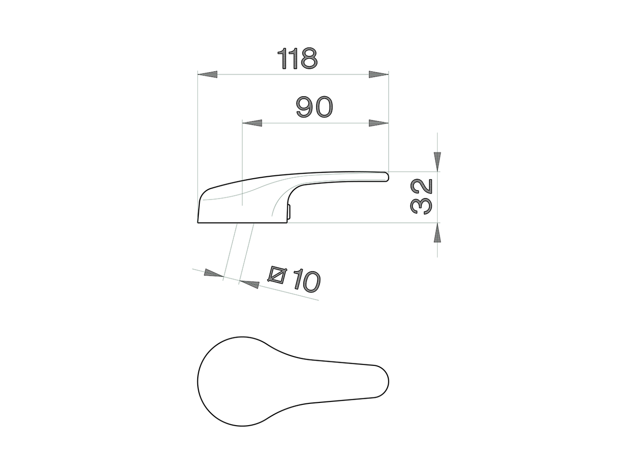 Lever for single lever mixer 'EU' SPARE PARTS_ZZ928570 - v1