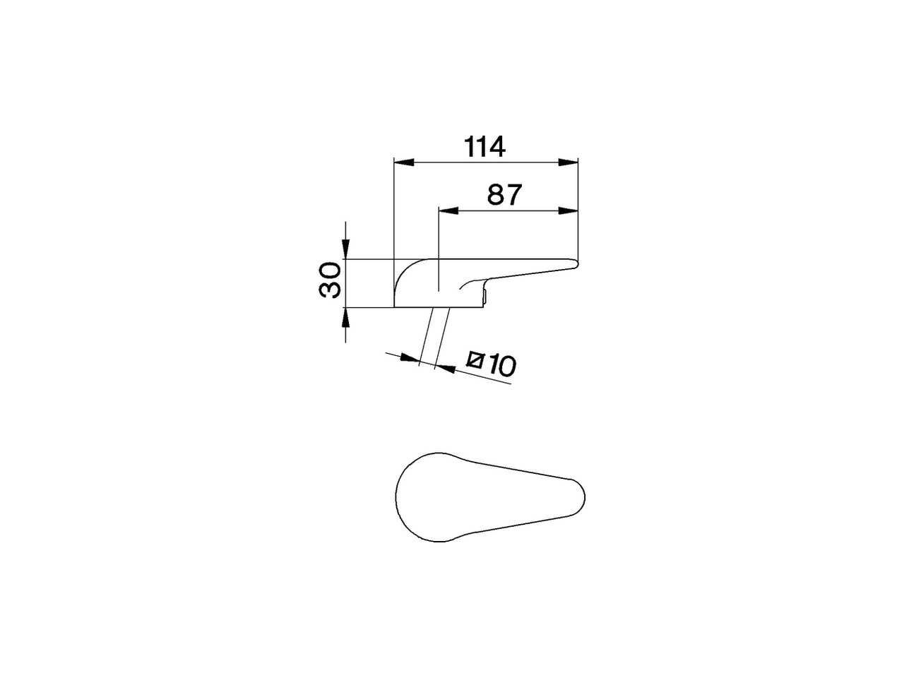 Lever for single lever mixer 'EO' SPARE PARTS_ZZ928660 - v1
