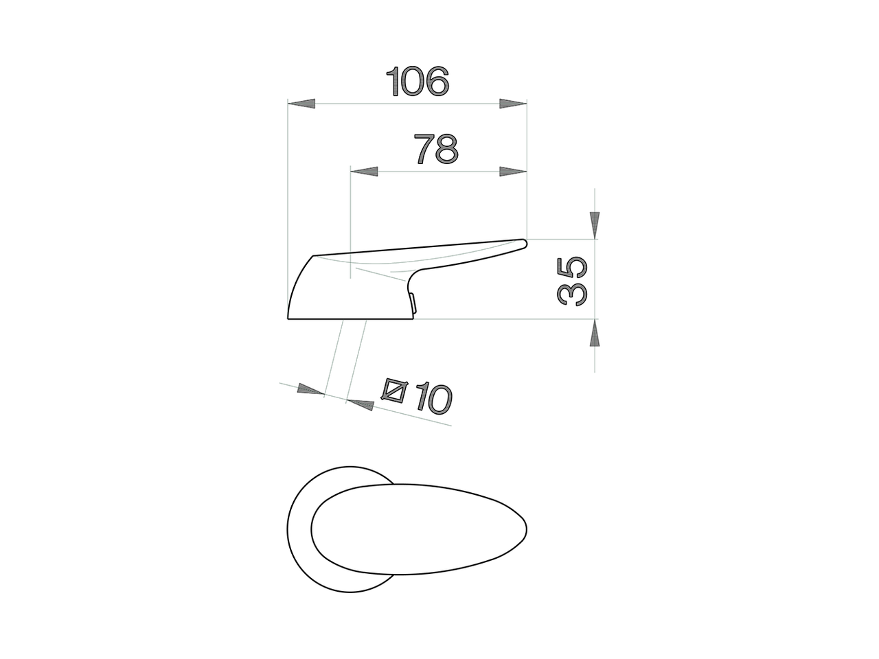 Lever for single lever mixer 'AT' SPARE PARTS_ZZ929030 - v1
