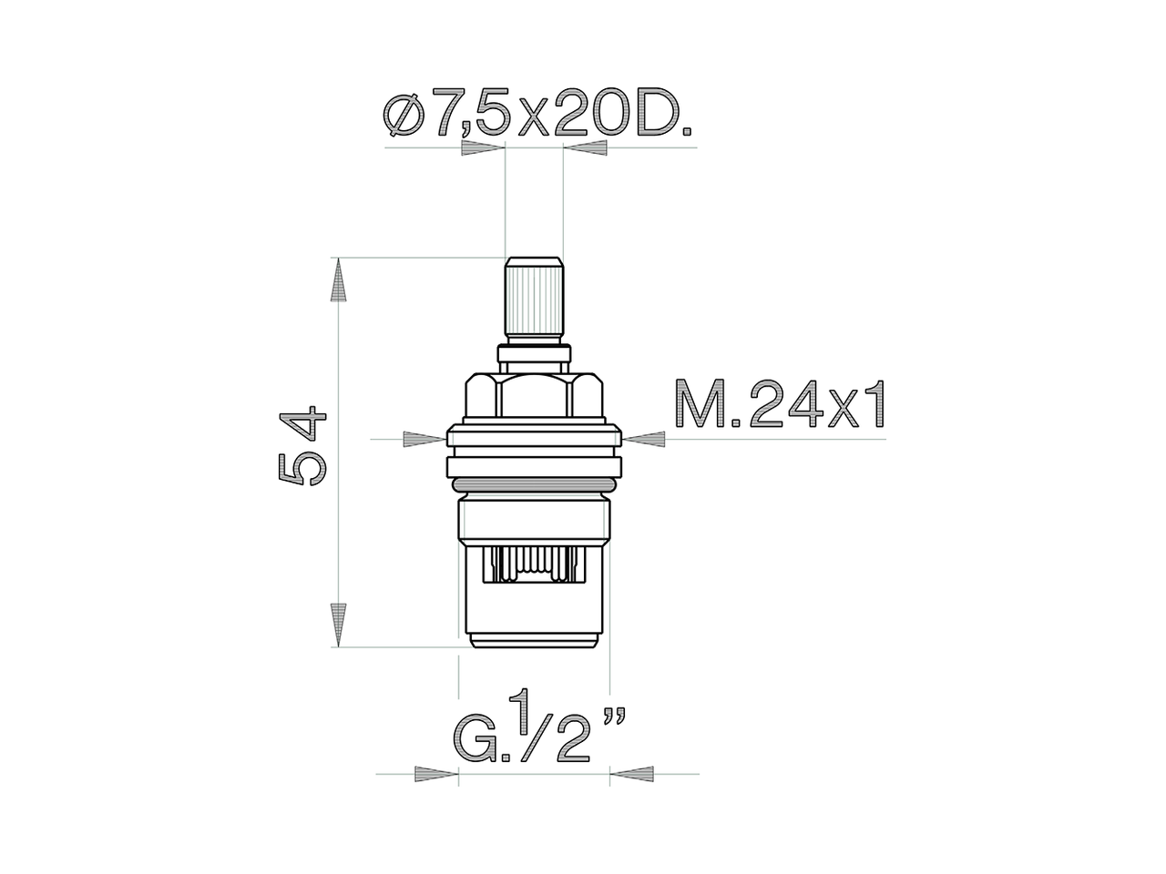 1/2 ceramic headvalve - right - 90° SPARE PARTS_ZZ929070 - v1