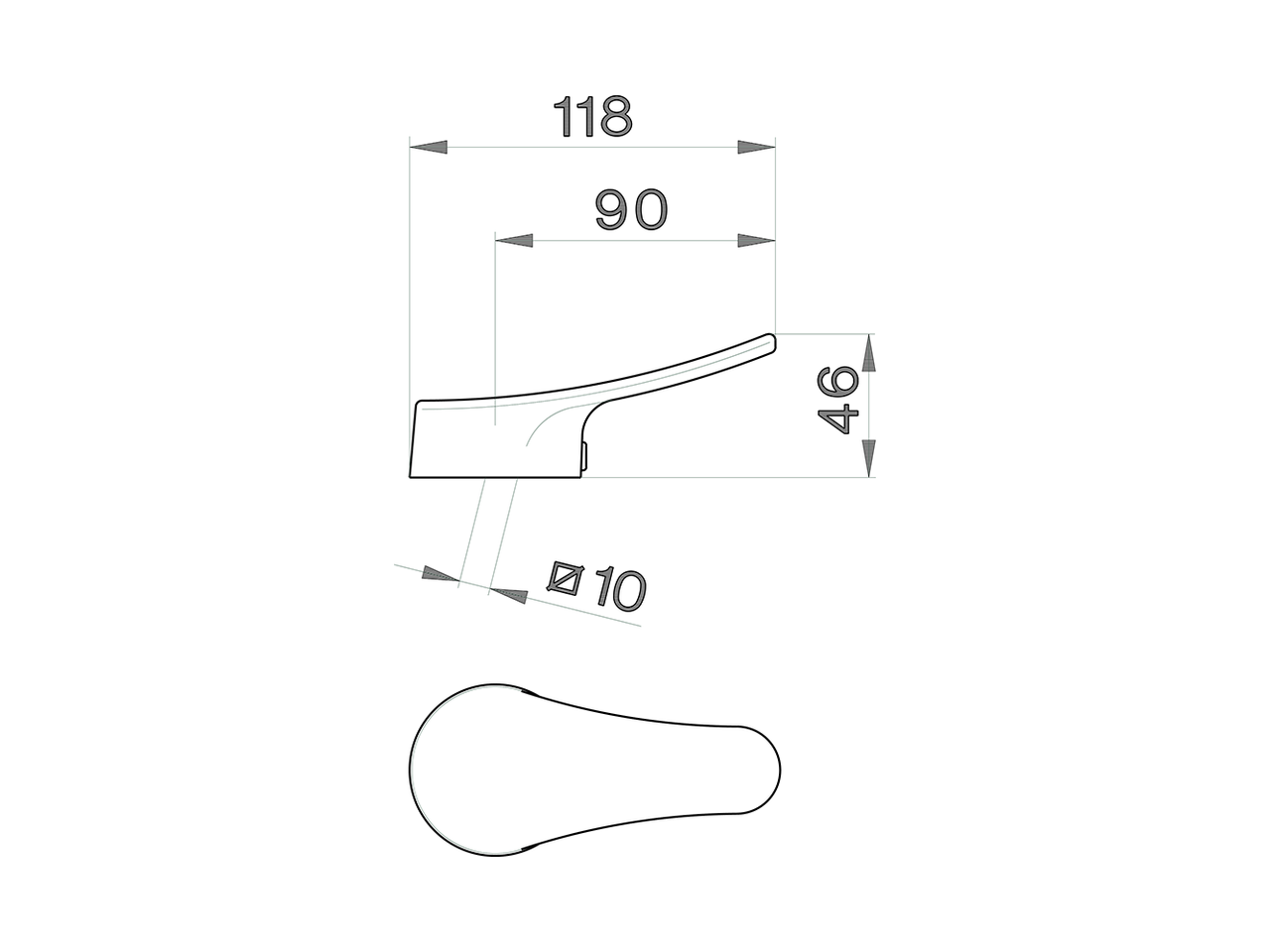 Lever for single lever mixer 'FU' SPARE PARTS_ZZ929100 - v1