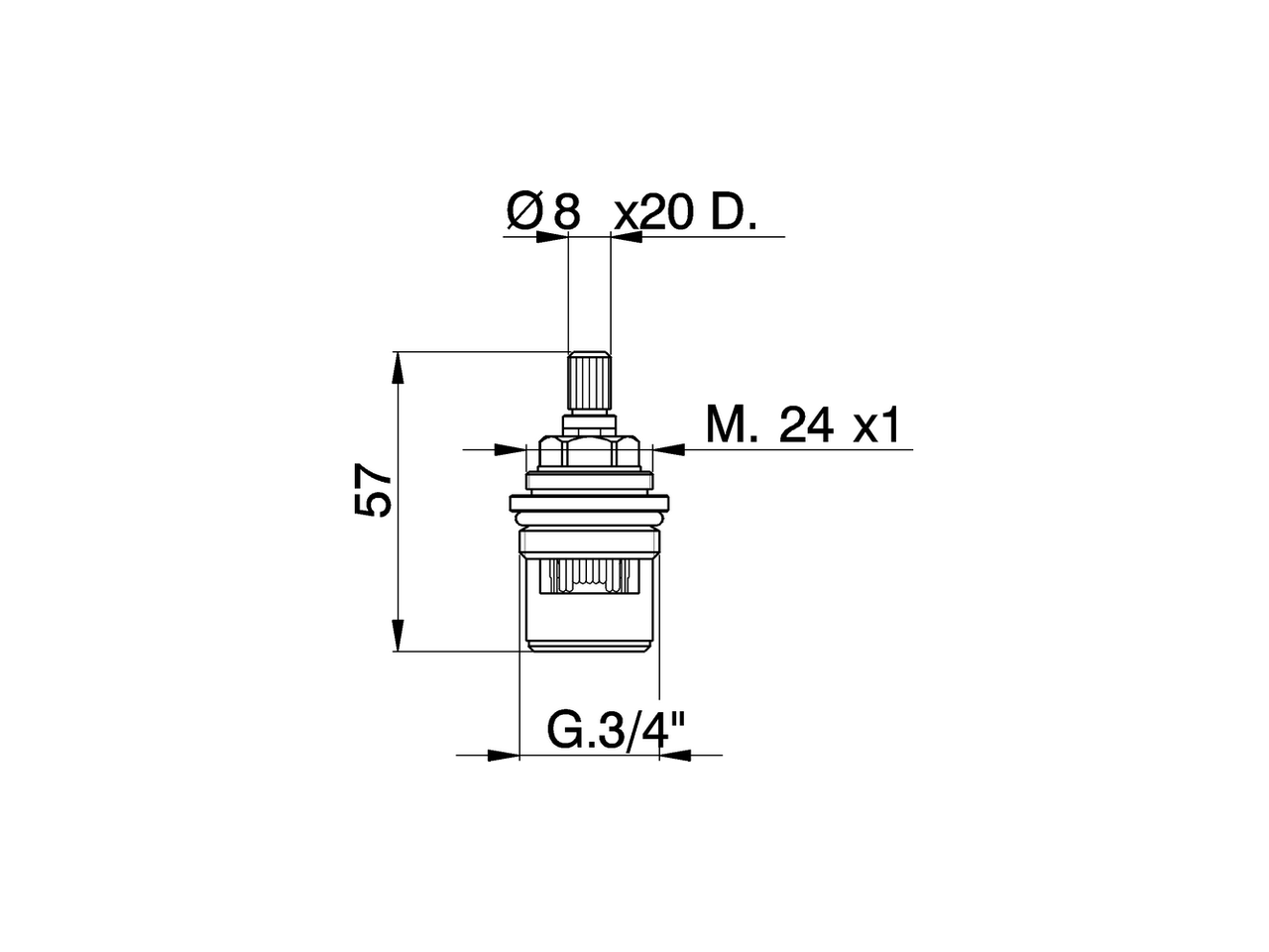 3/4 ceramic headvalve - left - 90° SPARE PARTS_ZZ942520 - v1