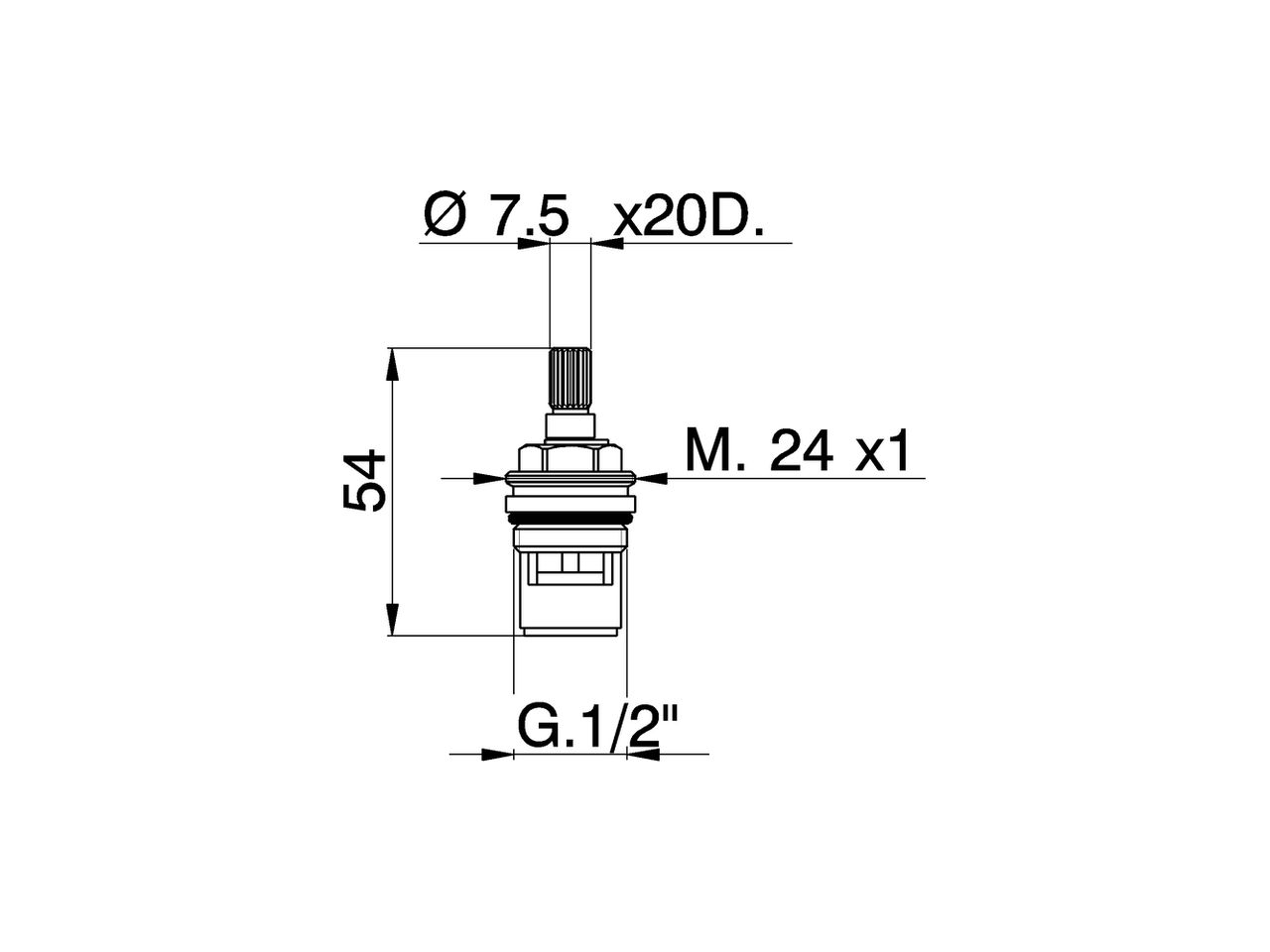 1/2 ceramic headvalve - right - 180° SPARE PARTS_ZZ945890 - v1