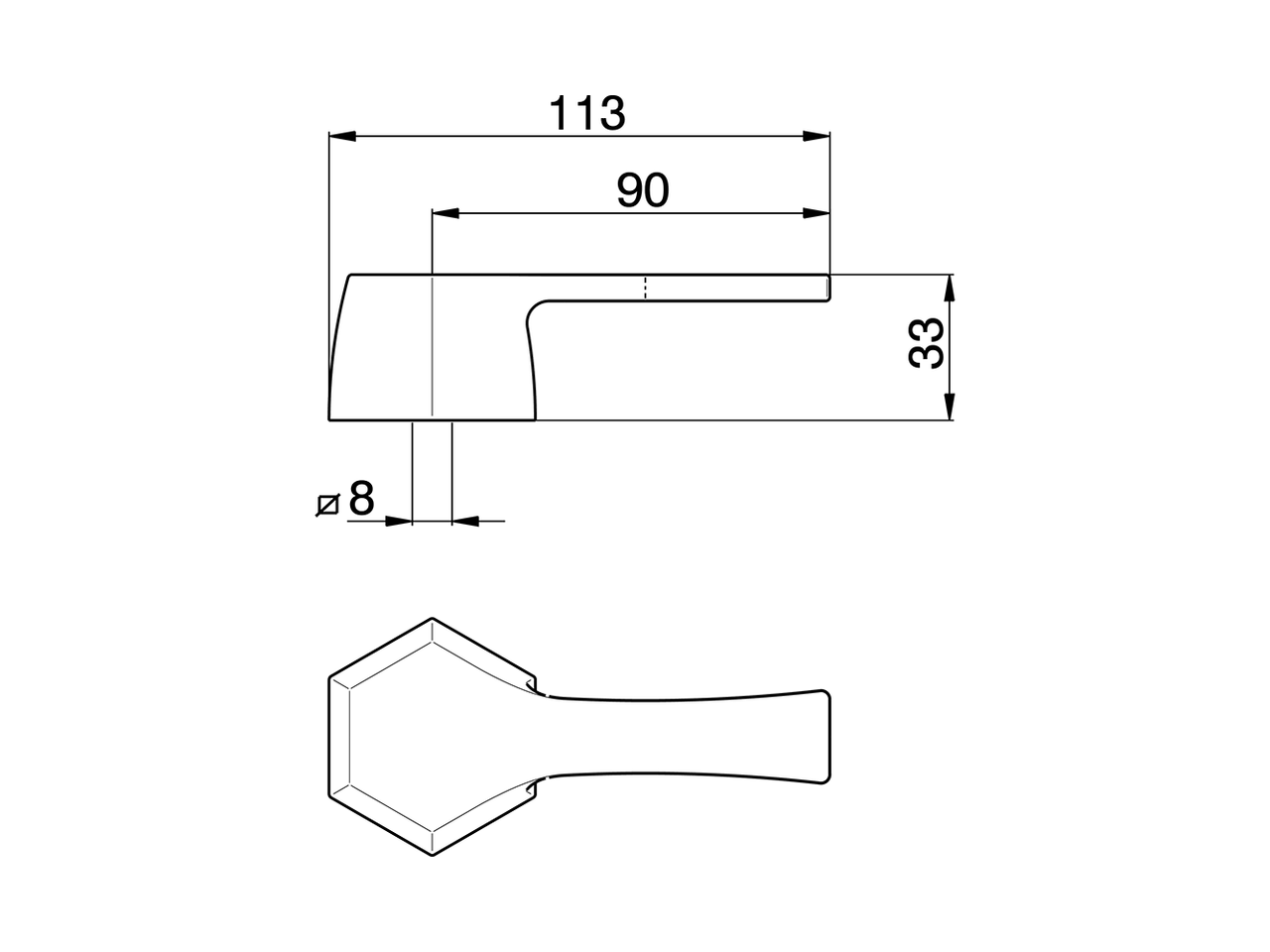 Lever for single lever mixer 'CE' SPARE PARTS_ZZ949590 - v1